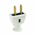 Cooper Industries Eaton Wiring Devices Electrical Plug, 2 -Pole, 15 A, 125 VAC, NEMA: NEMA 1-15, White 183-6W-BOX